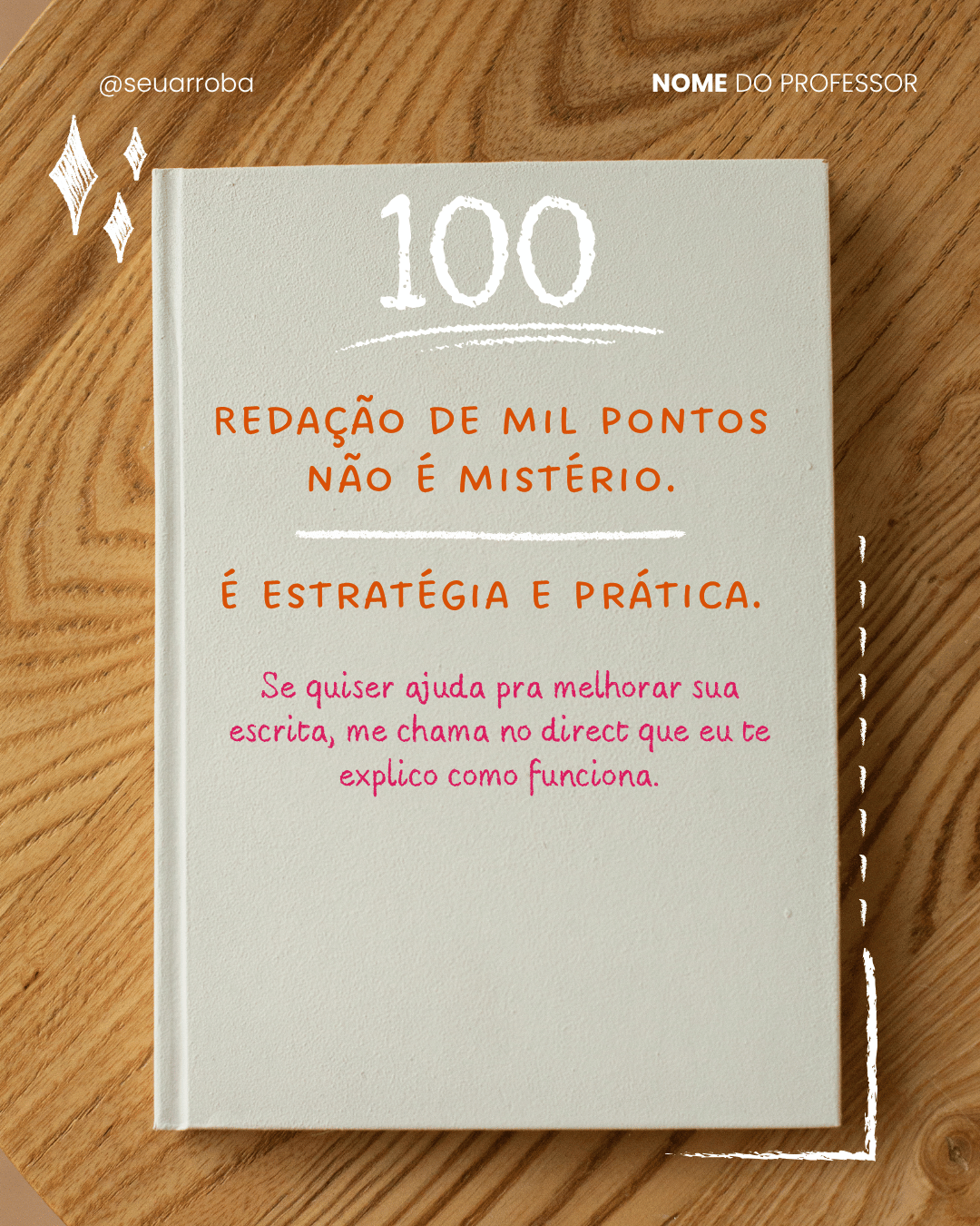 Exemplo de post do Pack da Teacher sobre redação